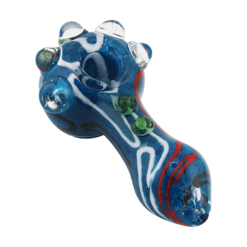 Lino Ember Glass Hand Pipe-Blue