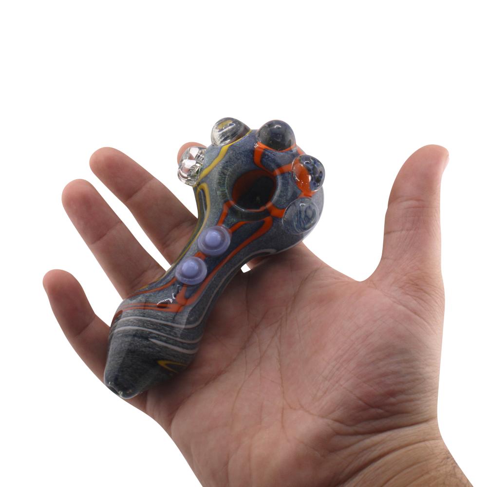 Lino Ember Glass Hand Pipe-Dark Blue