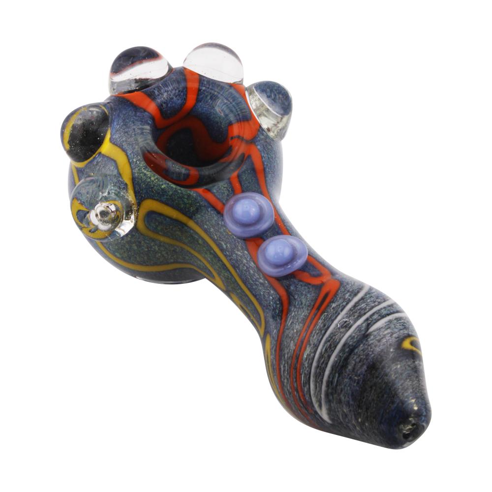 Lino Ember Glass Hand Pipe-Dark Blue