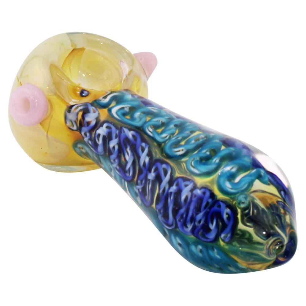Liquid Storm Glass Hand Pipe-Blue