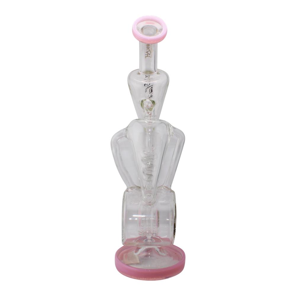 Lookah Bong Spiral 2 Drum Percs Recycle Water Pipe-Pink