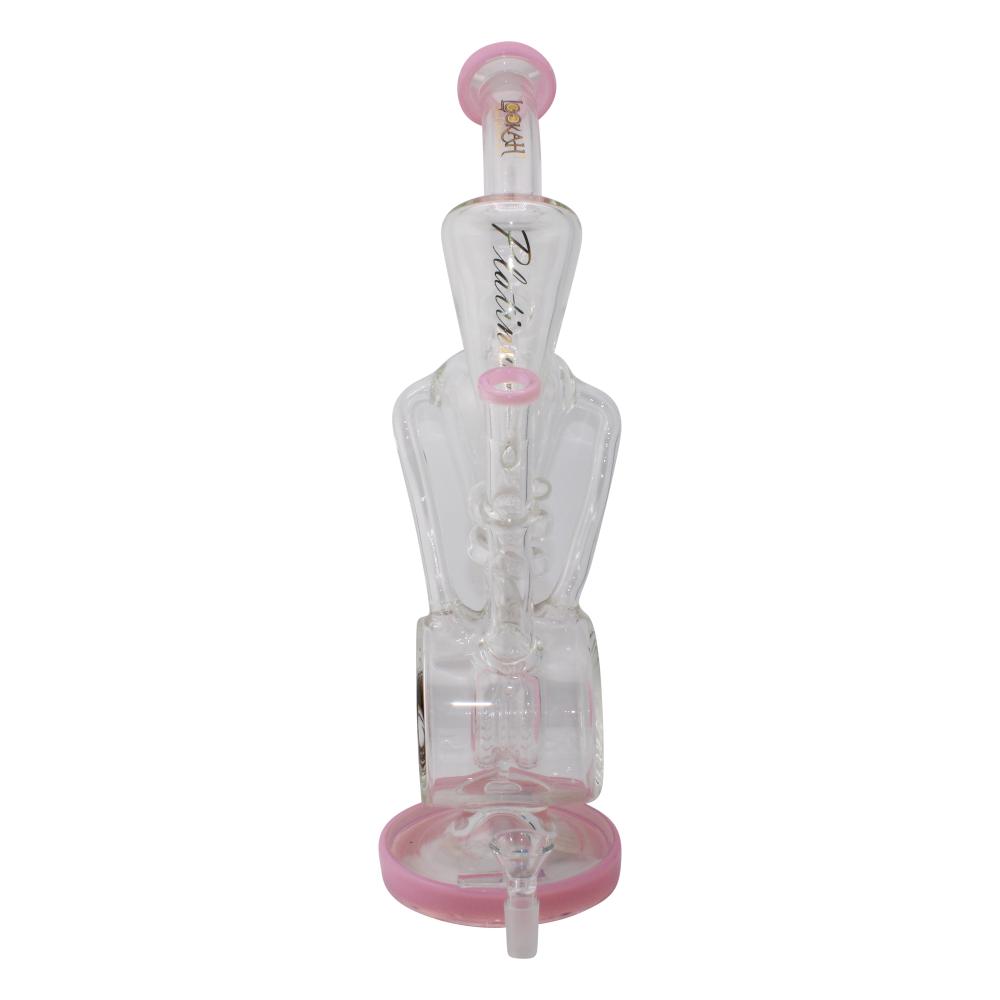 Lookah Bong Spiral 2 Drum Percs Recycle Water Pipe-Pink