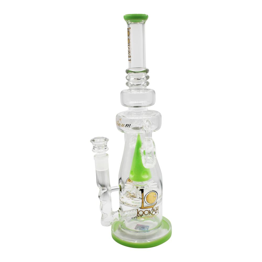 Lookah Double Donut Recycler Sprinkler Perc Water Pipe-Light Green