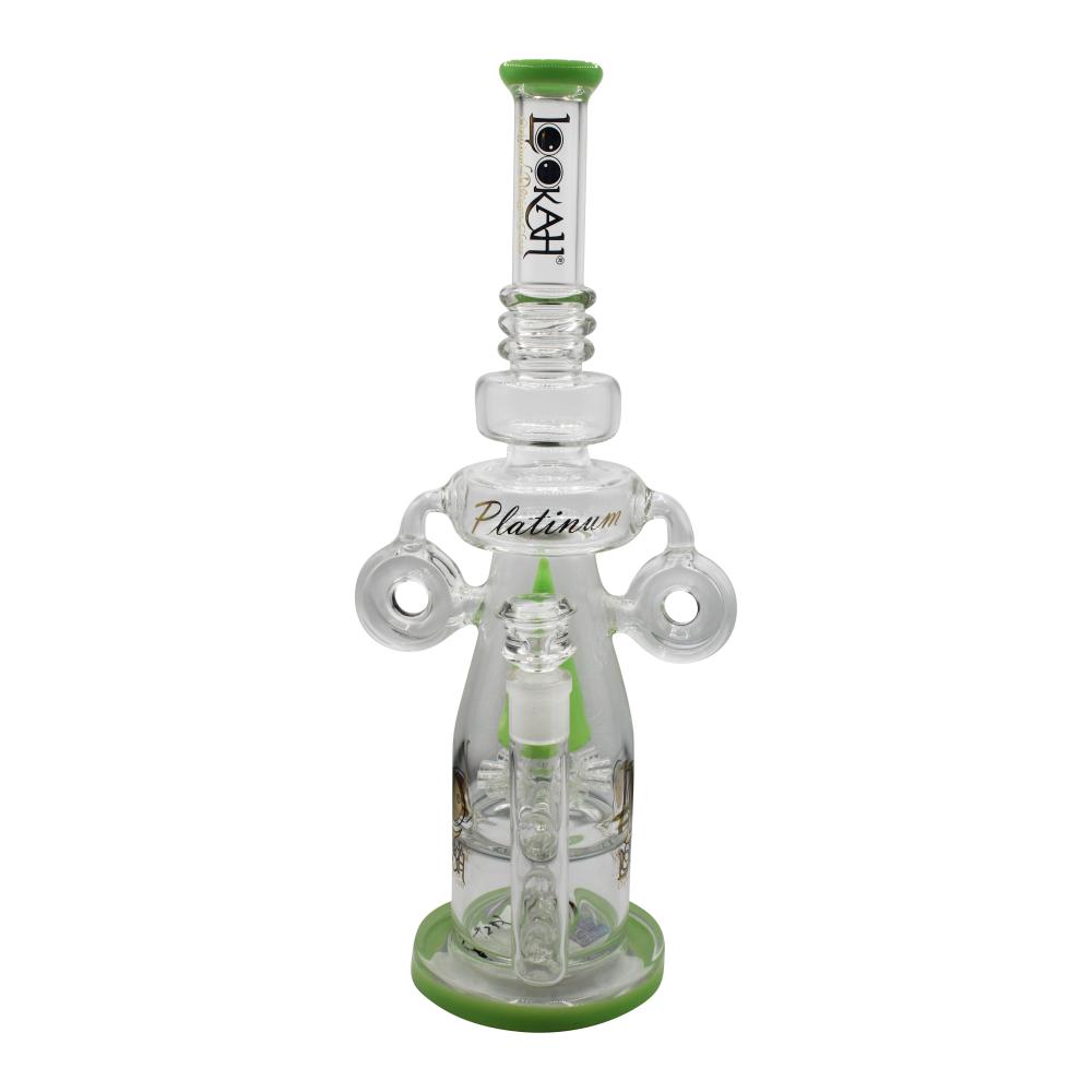 Lookah Double Donut Recycler Sprinkler Perc Water Pipe-Light Green