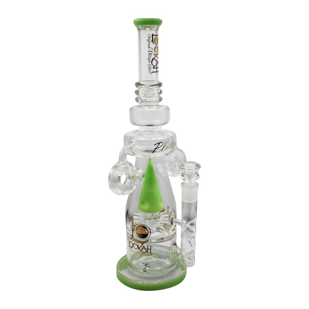 Lookah Double Donut Recycler Sprinkler Perc Water Pipe-Light Green