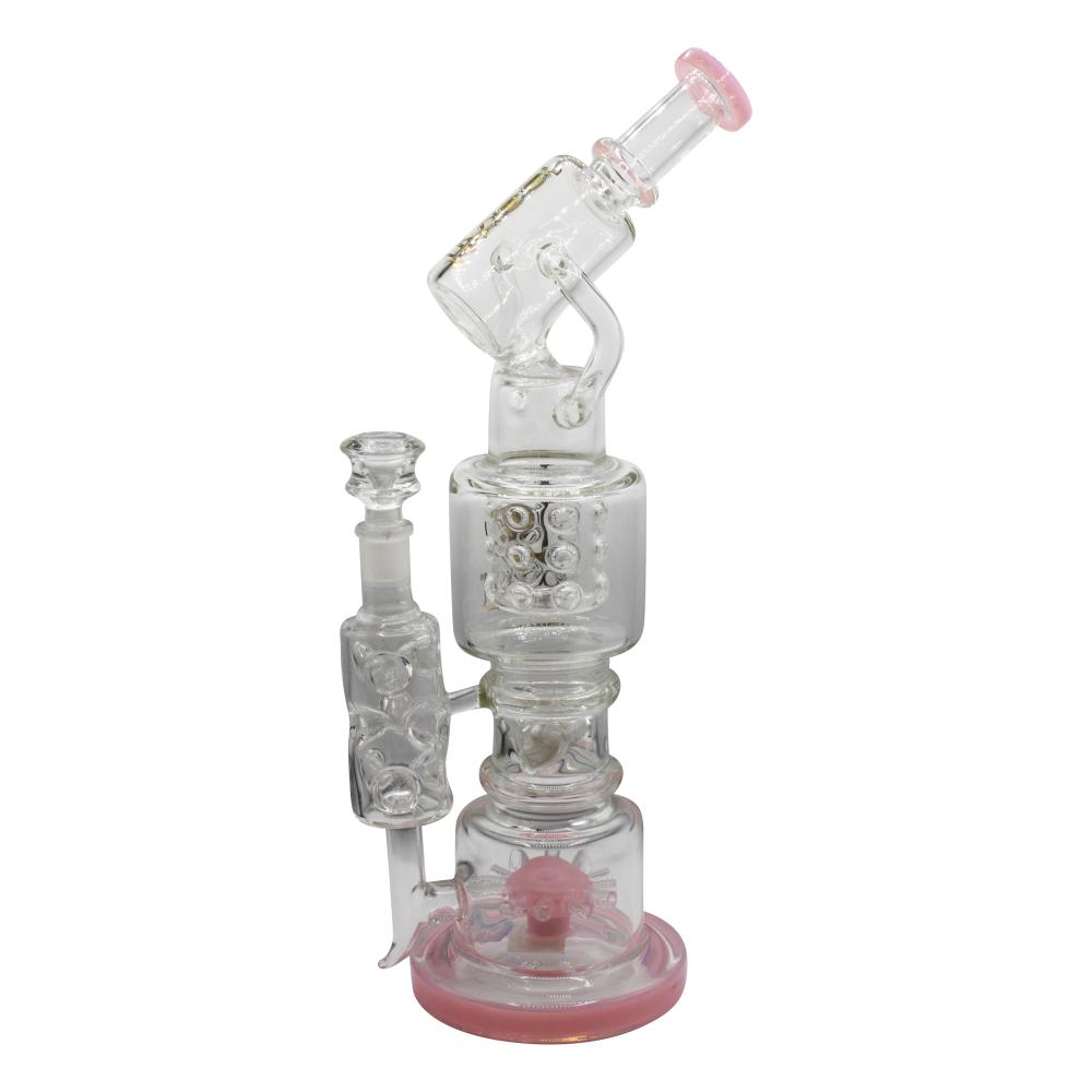 Lookah Microscope Triple Stack Multi Chamber Perc Water Pipe-Pink