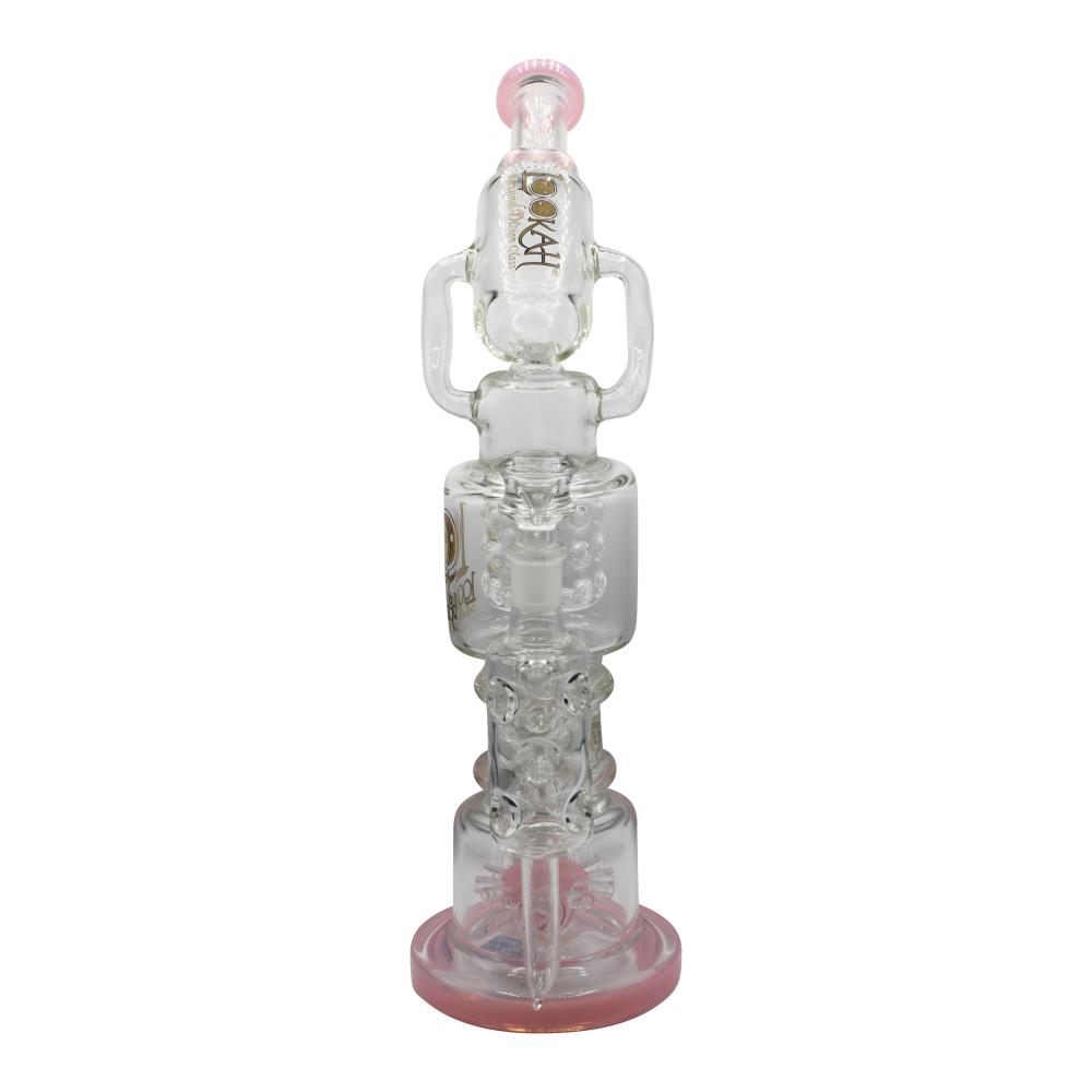 Lookah Microscope Triple Stack Multi Chamber Perc Water Pipe-Pink