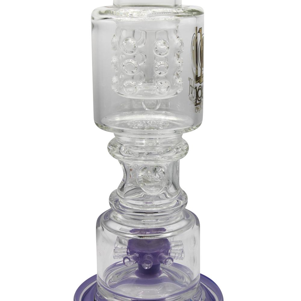 Lookah Microscope Triple Stack Multi Chamber Perc Water Pipe-Purple