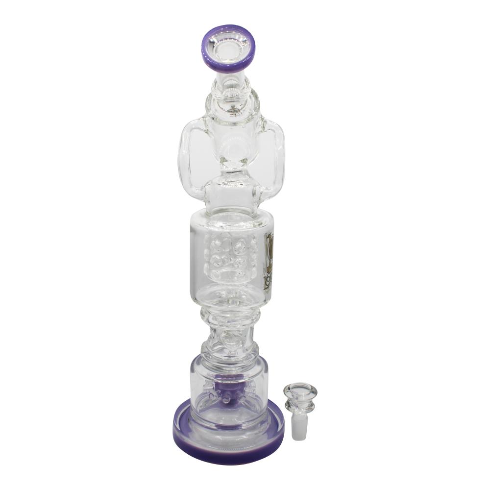 Lookah Microscope Triple Stack Multi Chamber Perc Water Pipe-Purple