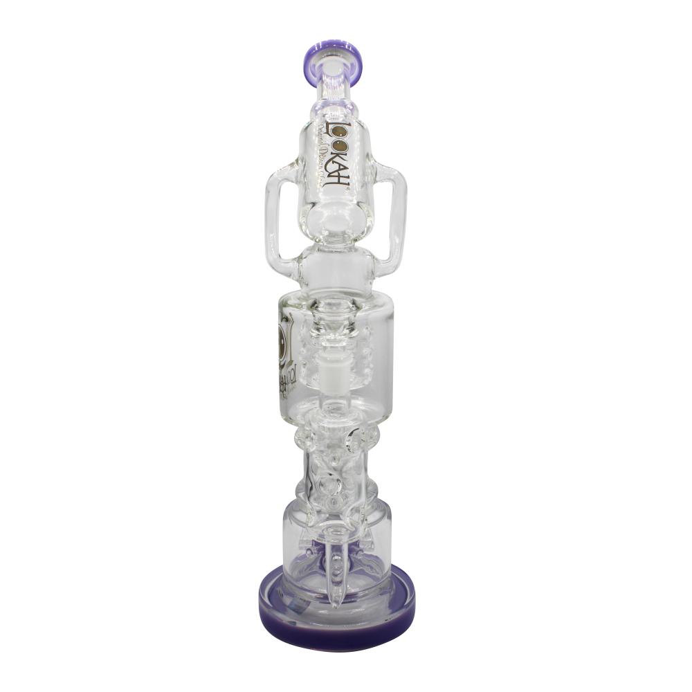 Lookah Microscope Triple Stack Multi Chamber Perc Water Pipe-Purple