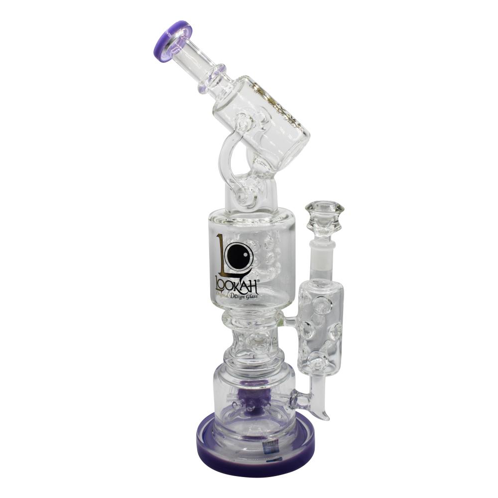 Lookah Microscope Triple Stack Multi Chamber Perc Water Pipe-Purple