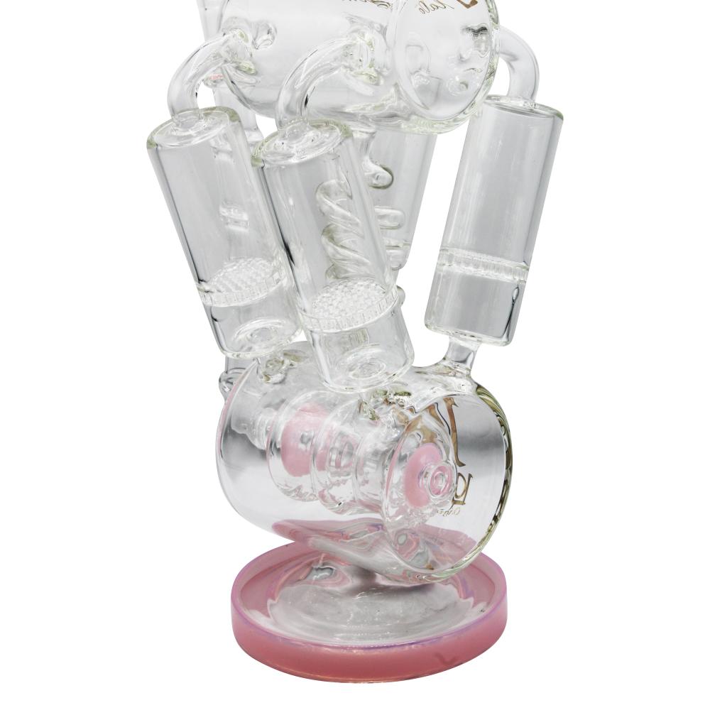 Lookah Spiral Double Barrel Chamber Inline With Multi Honeycomb Perc Water Pipe-Pipe