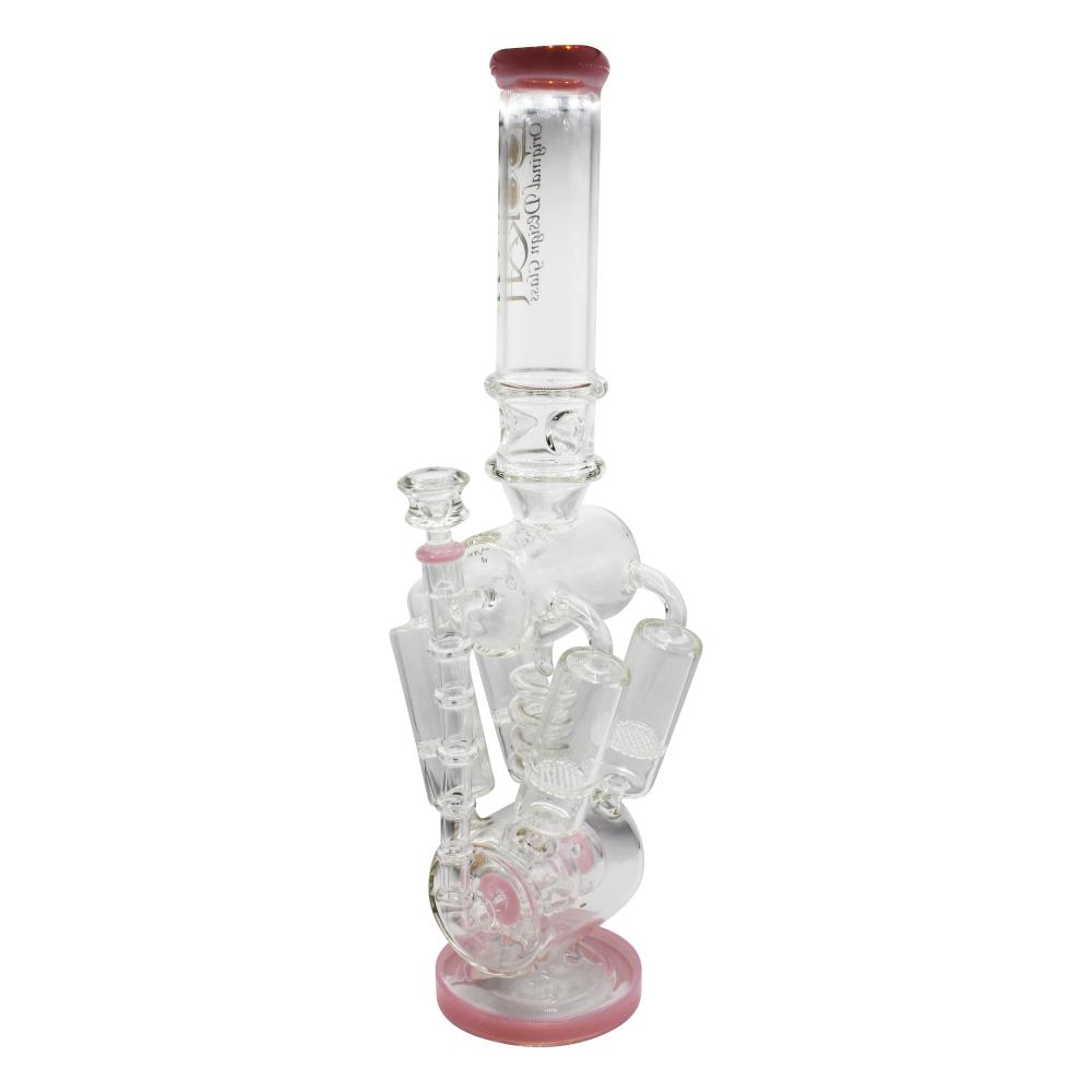 Lookah Spiral Double Barrel Chamber Inline With Multi Honeycomb Perc Water Pipe-Pipe