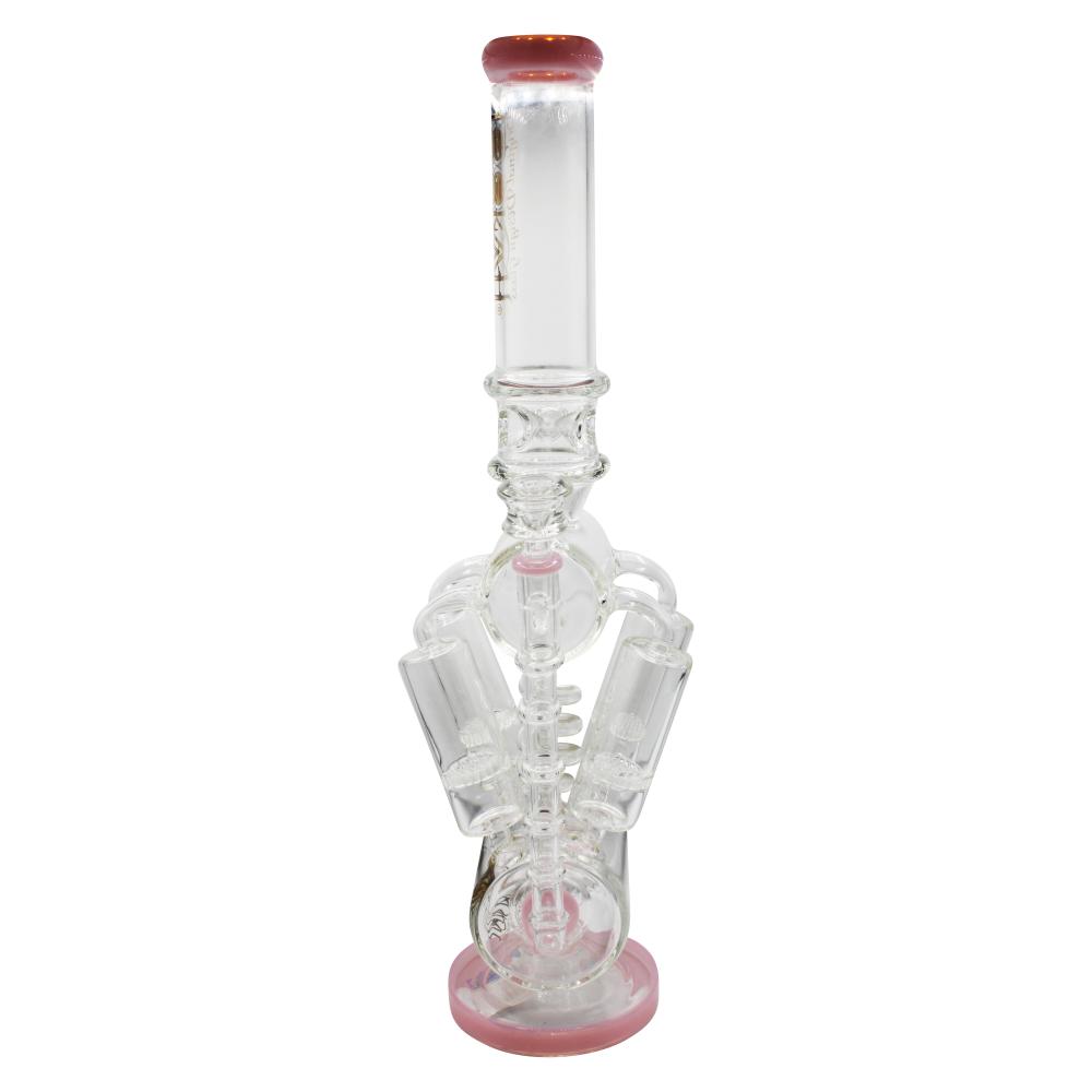 Lookah Spiral Double Barrel Chamber Inline With Multi Honeycomb Perc Water Pipe-Pipe