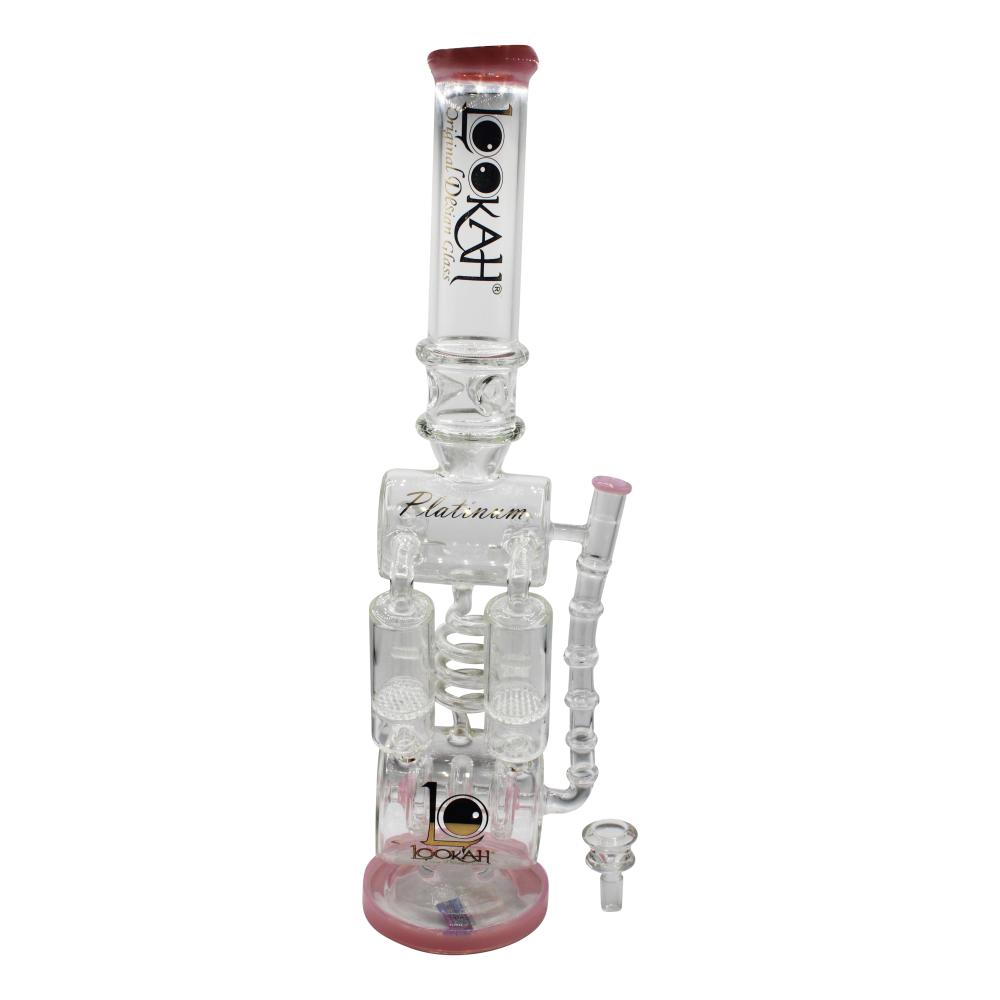 Lookah Spiral Double Barrel Chamber Inline With Multi Honeycomb Perc Water Pipe-Pipe