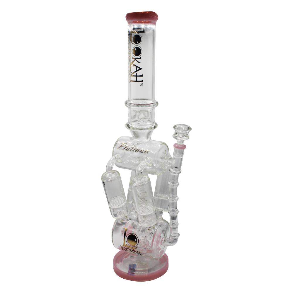 Lookah Spiral Double Barrel Chamber Inline With Multi Honeycomb Perc Water Pipe-Pipe