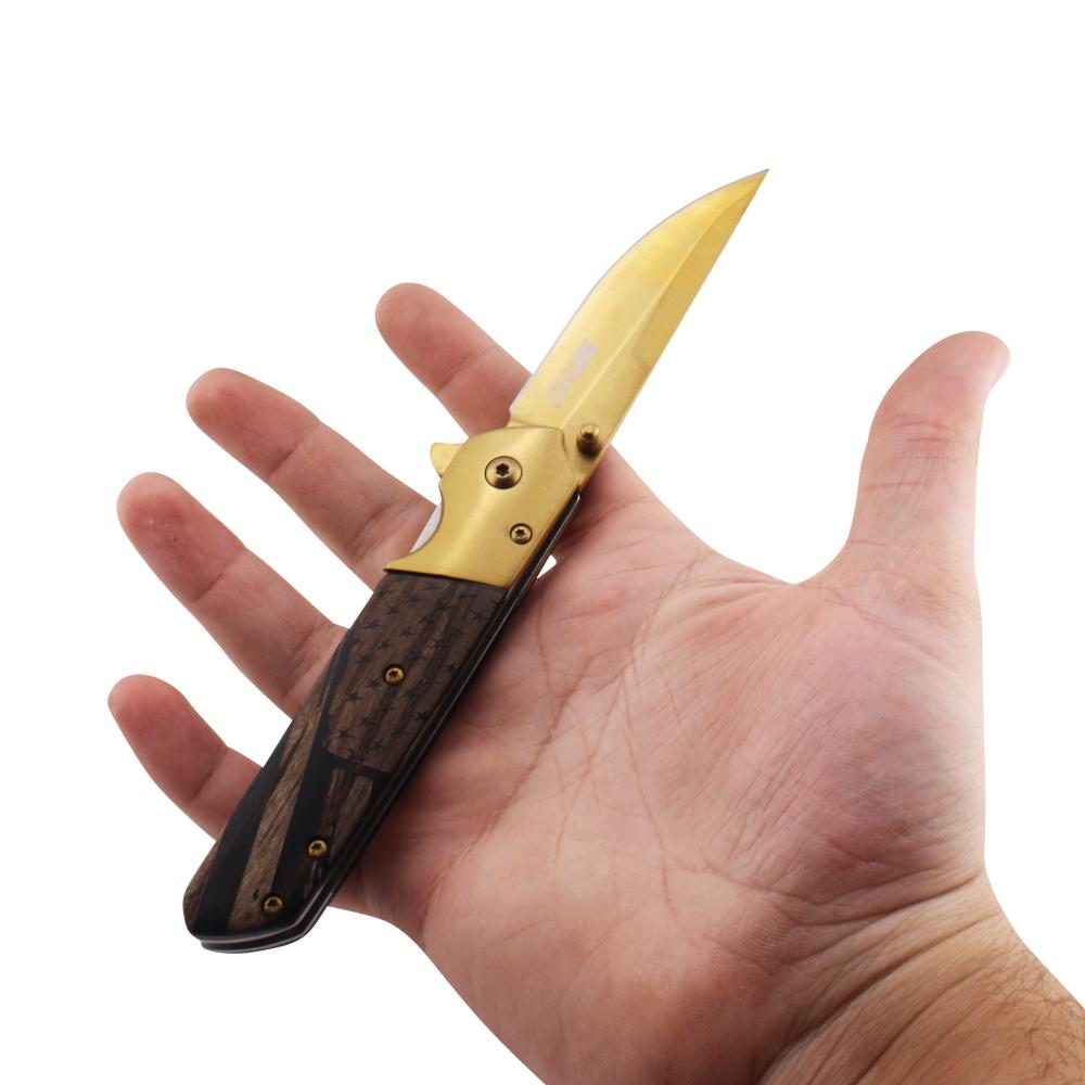 M Tech USA Folding Metal Pocket Knife-Gold