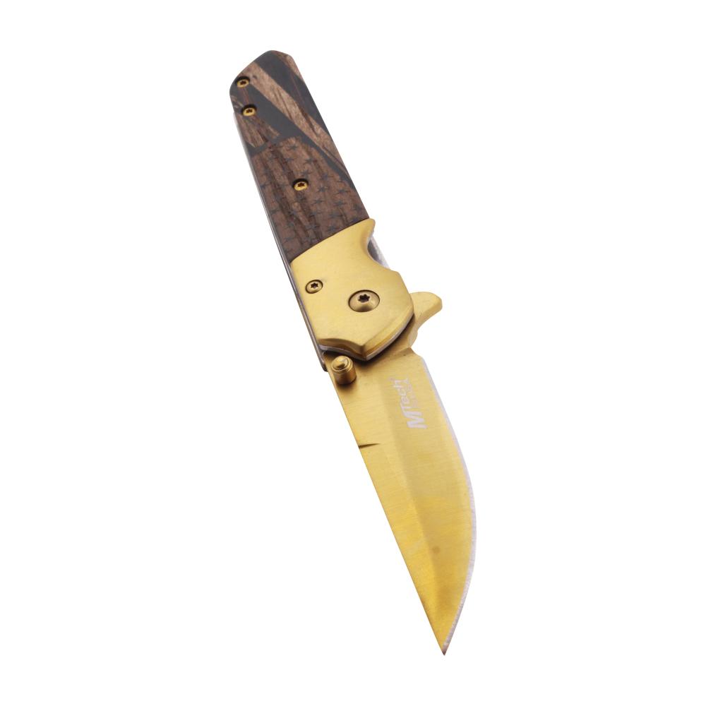 M Tech USA Folding Metal Pocket Knife-Gold