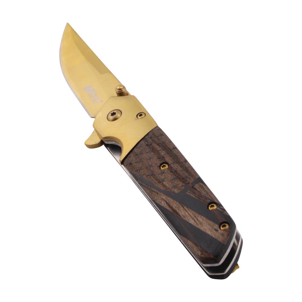 M Tech USA Folding Metal Pocket Knife-Gold
