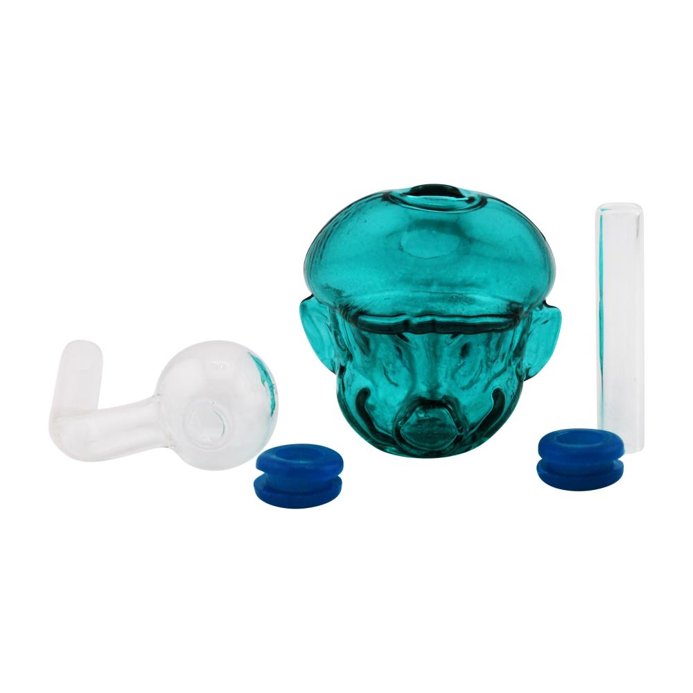 Mario Pyrex Glass Oil Burner Bubbler-Blue