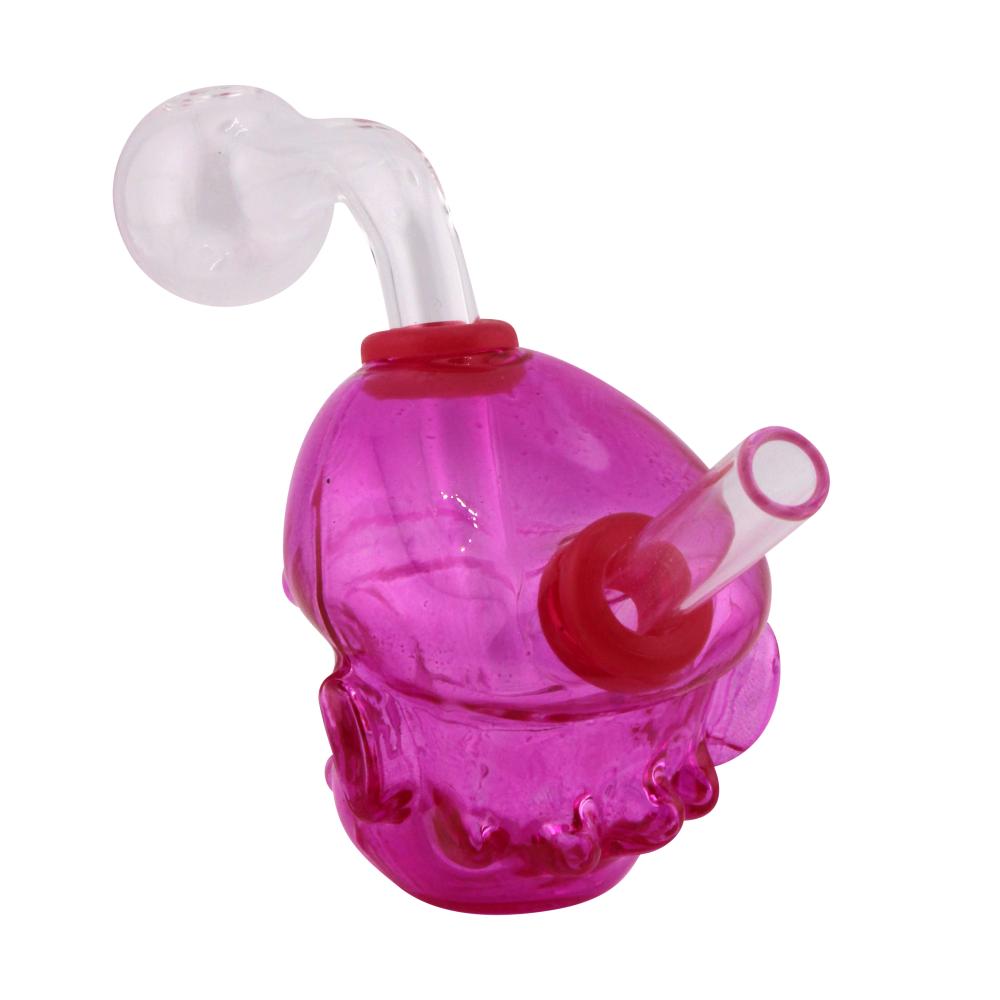 Mario Pyrex Glass Oil Burner Bubbler-Dark Pink