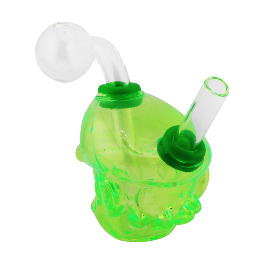 Mario Pyrex Glass Oil Burner Bubbler-Light Green