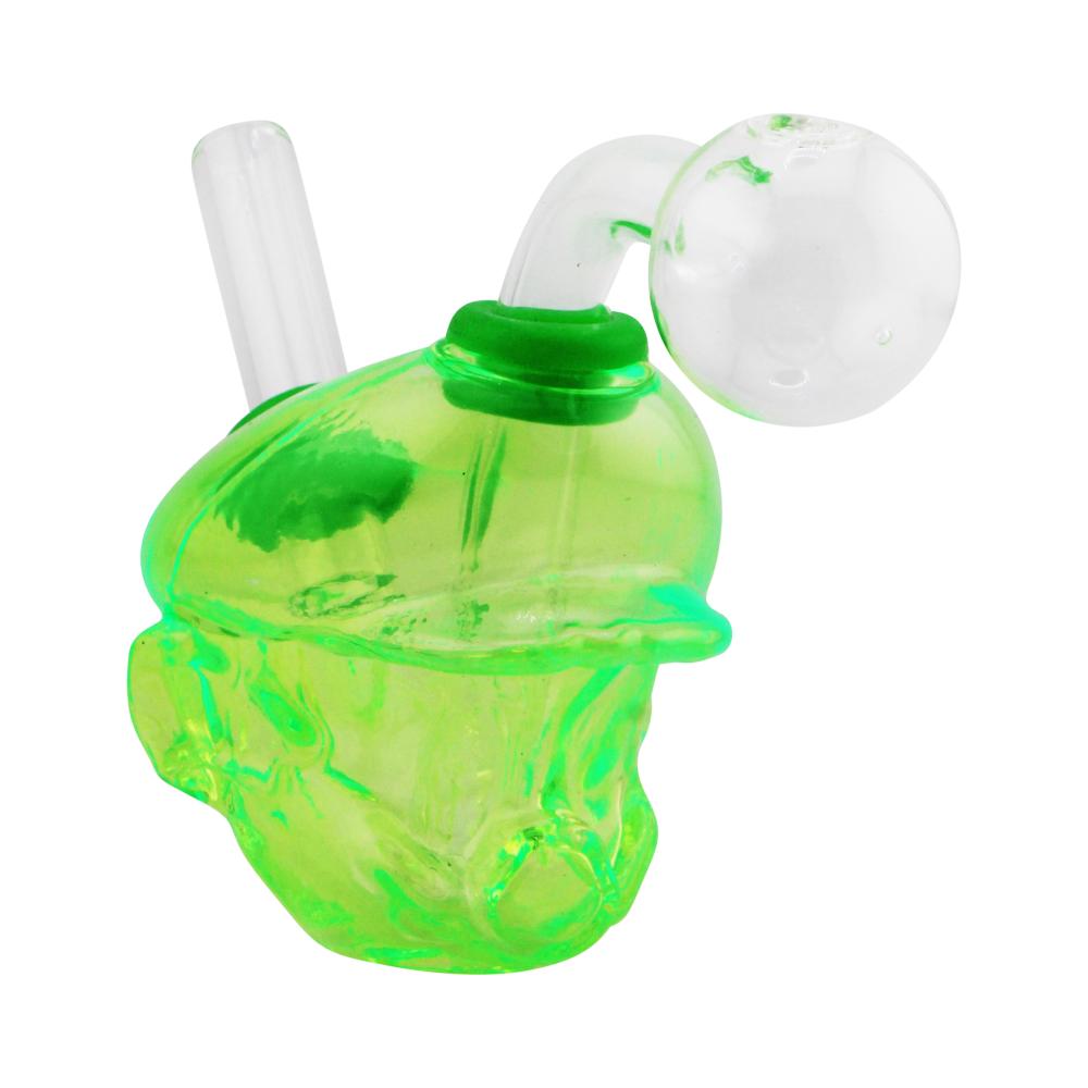 Mario Pyrex Glass Oil Burner Bubbler-Light Green