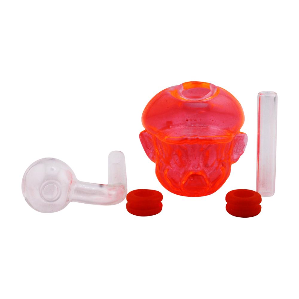 Mario Pyrex Glass Oil Burner Bubbler-Orange