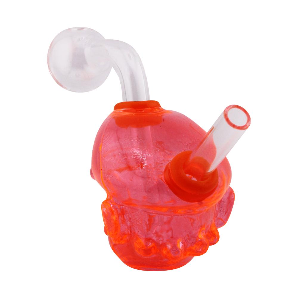 Mario Pyrex Glass Oil Burner Bubbler-Orange