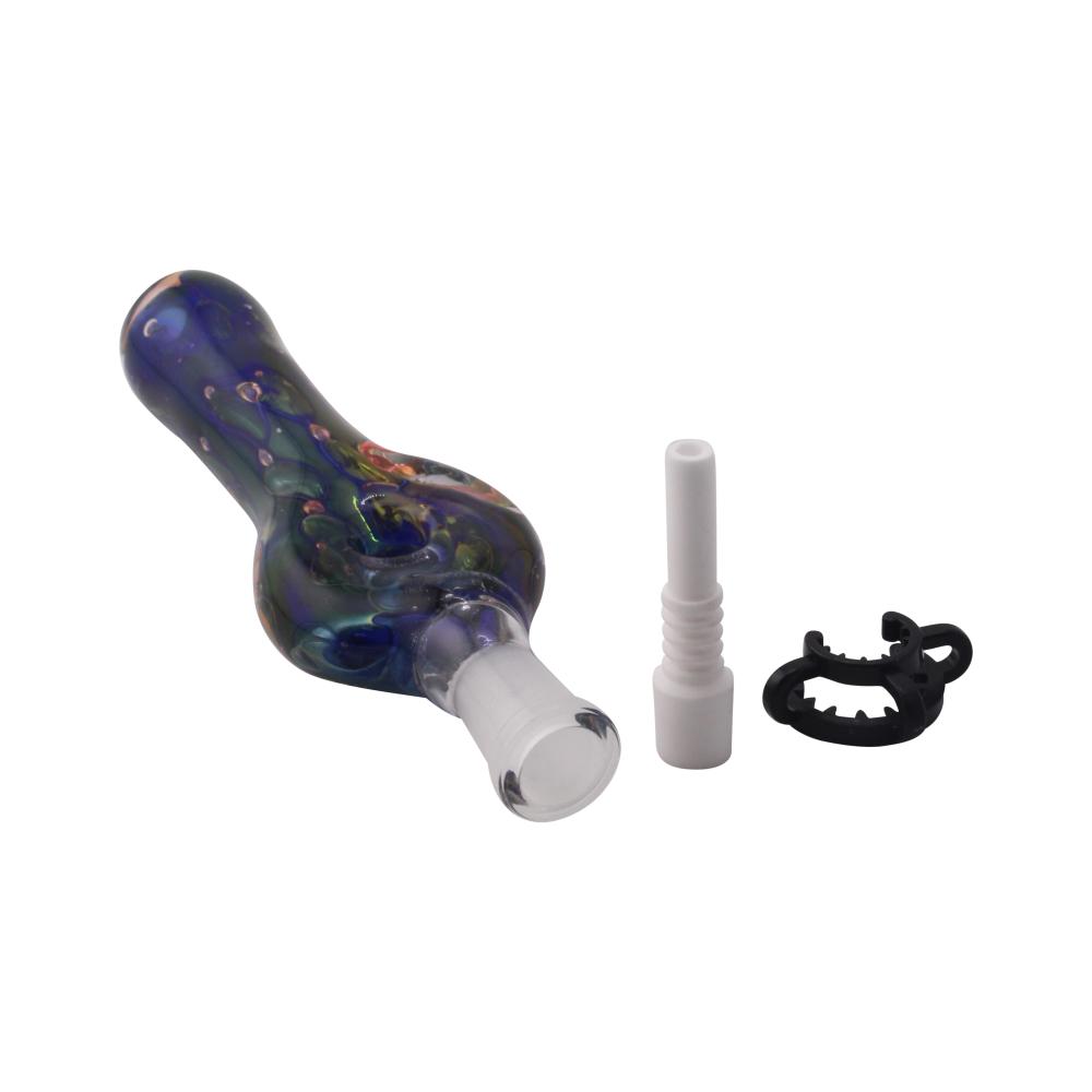 Midnight Swirl Small Glass Nectar Collector-Blue