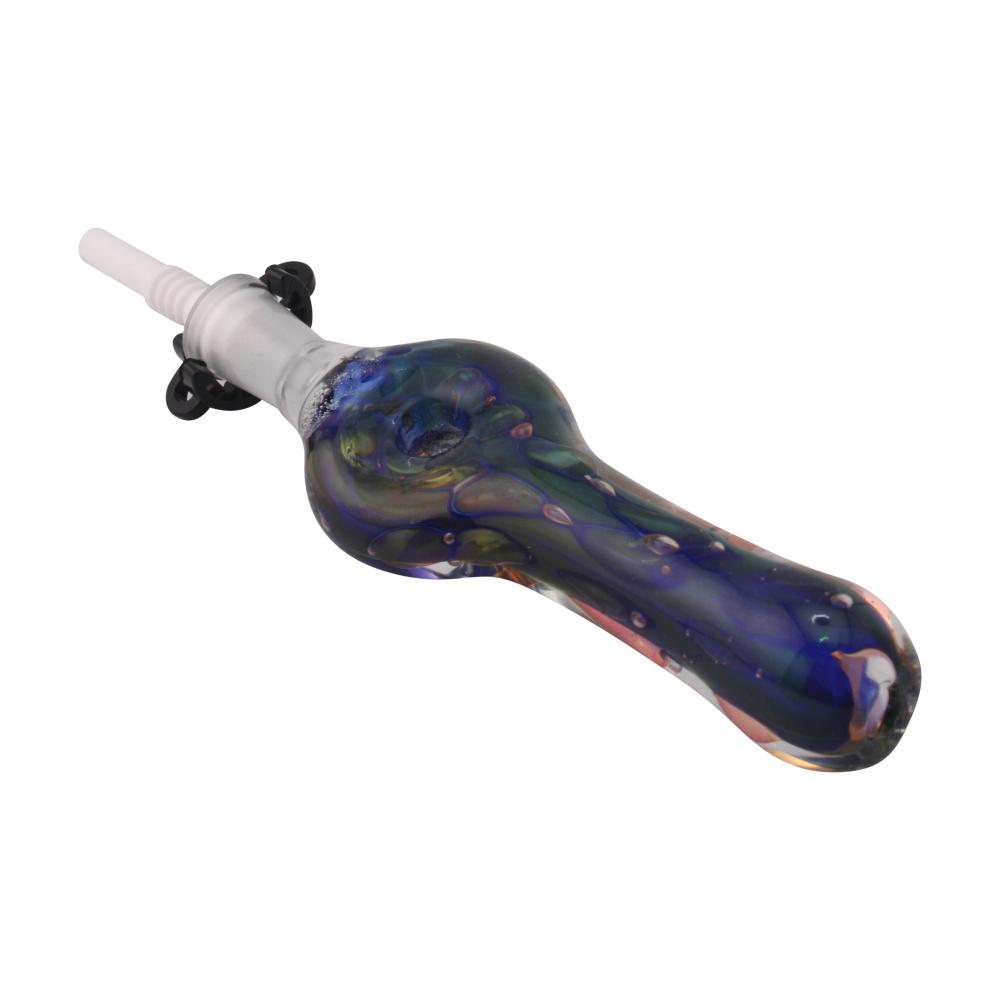 Midnight Swirl Small Glass Nectar Collector-Blue