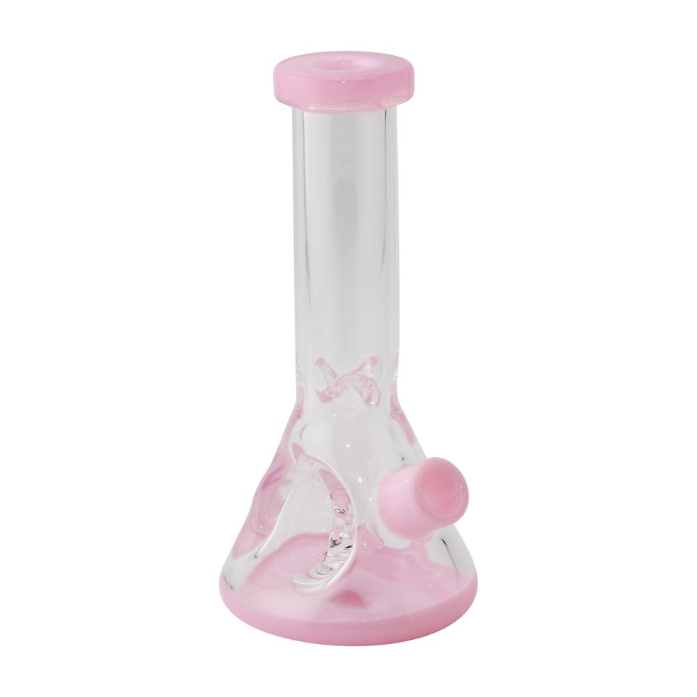 Mini Beaker Dry Hand Pipe-Pink