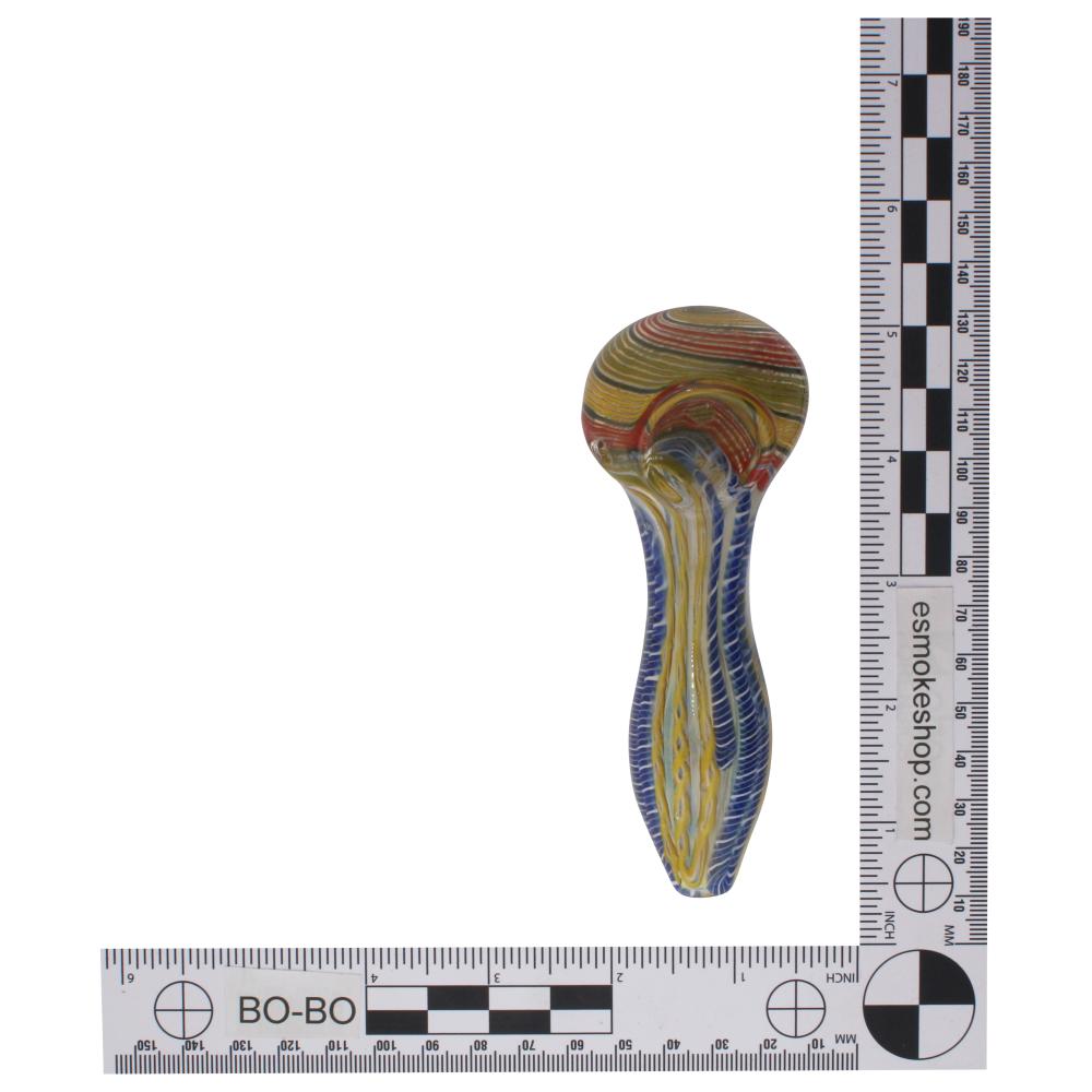 Molten Fang Glass Hand Pipe-Blue Yellow