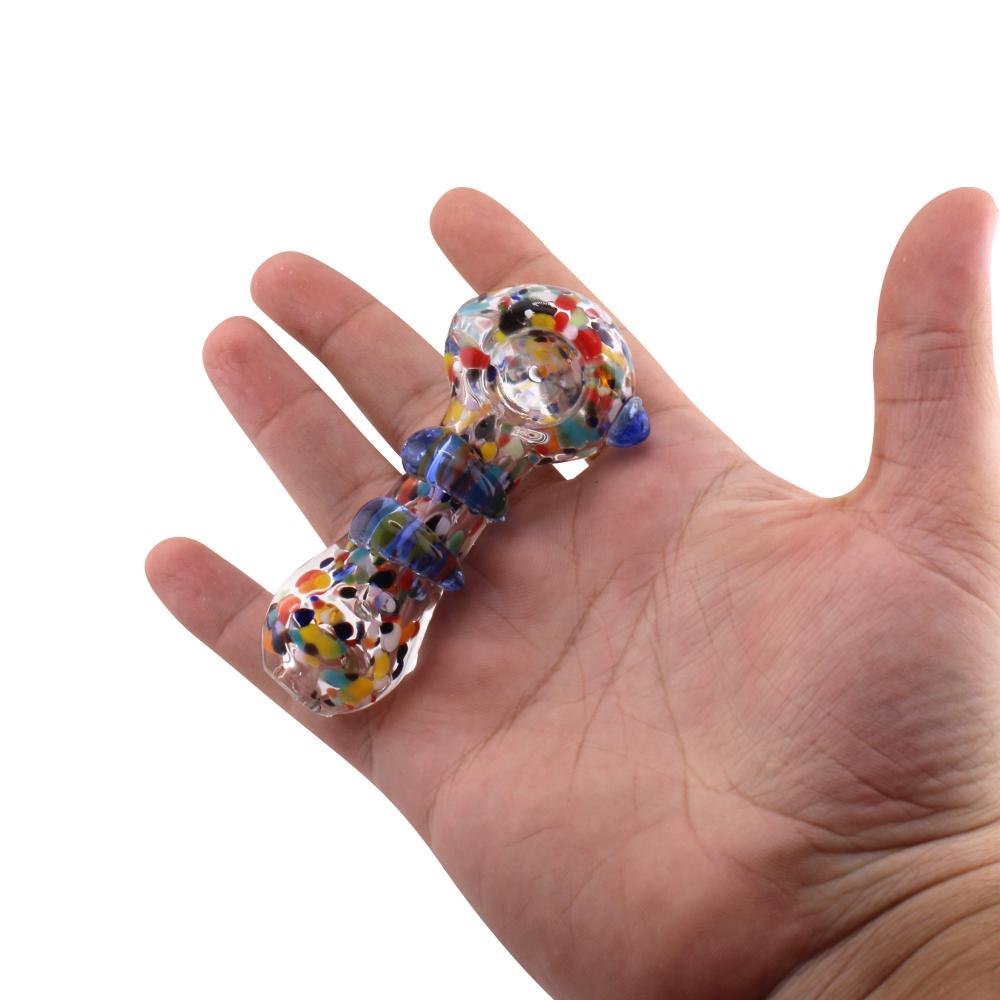 Mosaic Glass Hand Pipe-Blue Mix