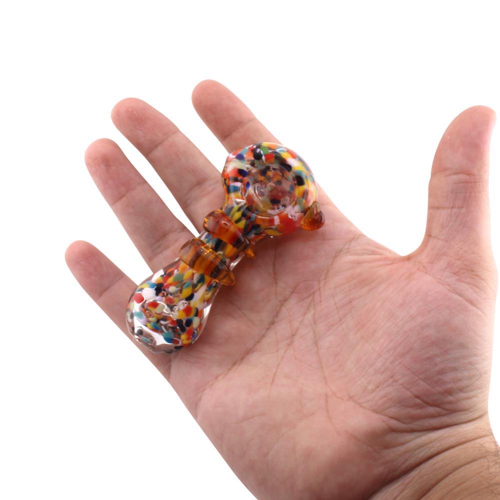 Mosaic Glass Hand Pipe-Brown Mix