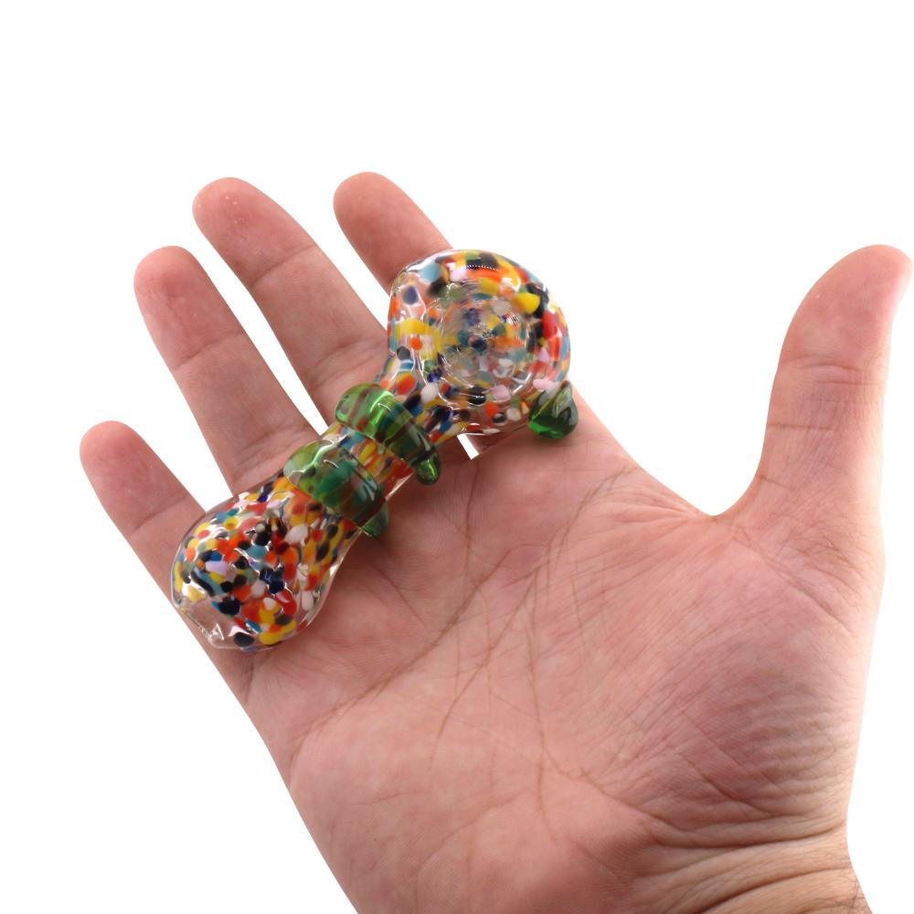 Mosaic Glass Hand Pipe-Green Mix