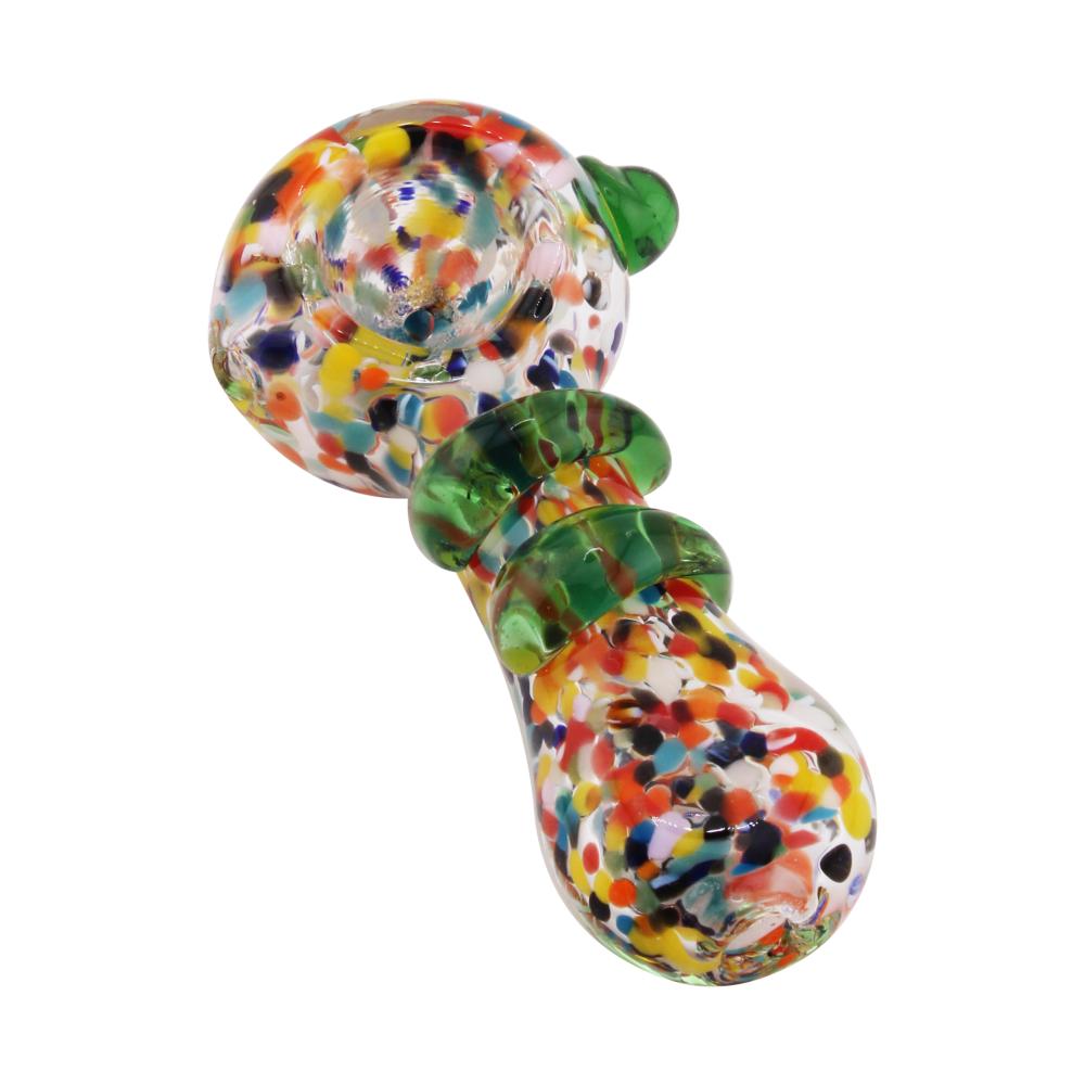 Mosaic Glass Hand Pipe-Green Mix