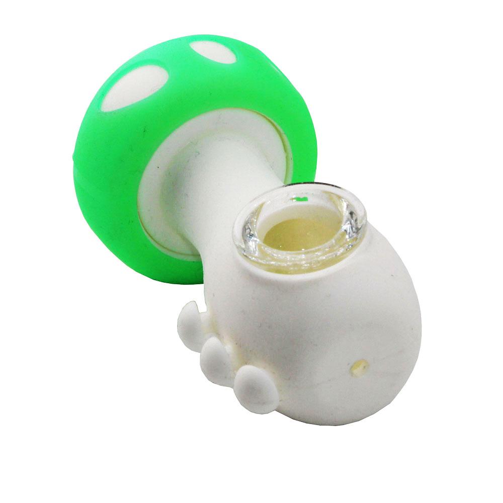 Mushroom Silicone Hand Pipe-Green