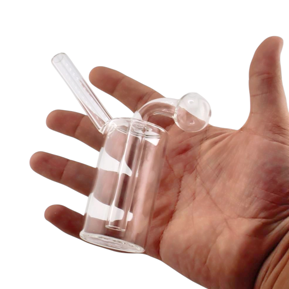 N27 Medium Thick Pyrex Glass Oil Burner Bubbler-Clear