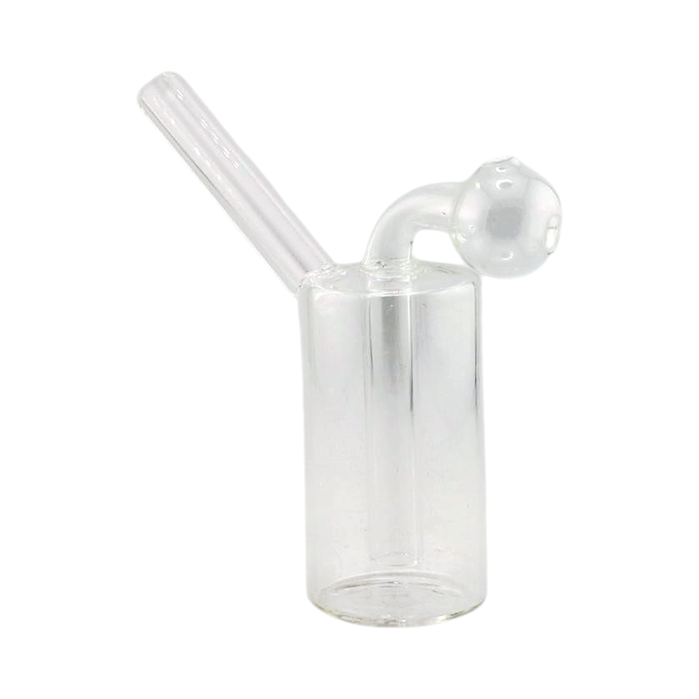 N27 Medium Thick Pyrex Glass Oil Burner Bubbler-Clear