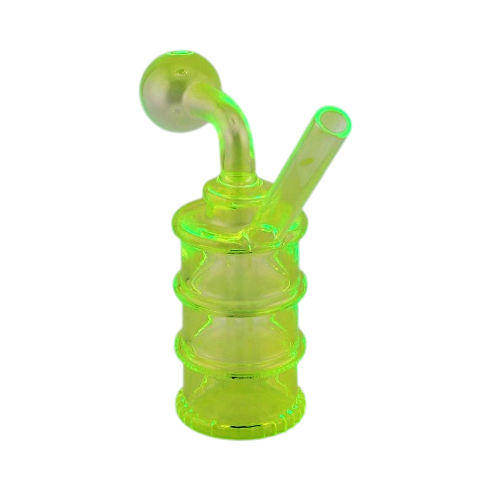 N28 Tall Thick Pyrex Glass Oil Burner Bubbler-Lime Green