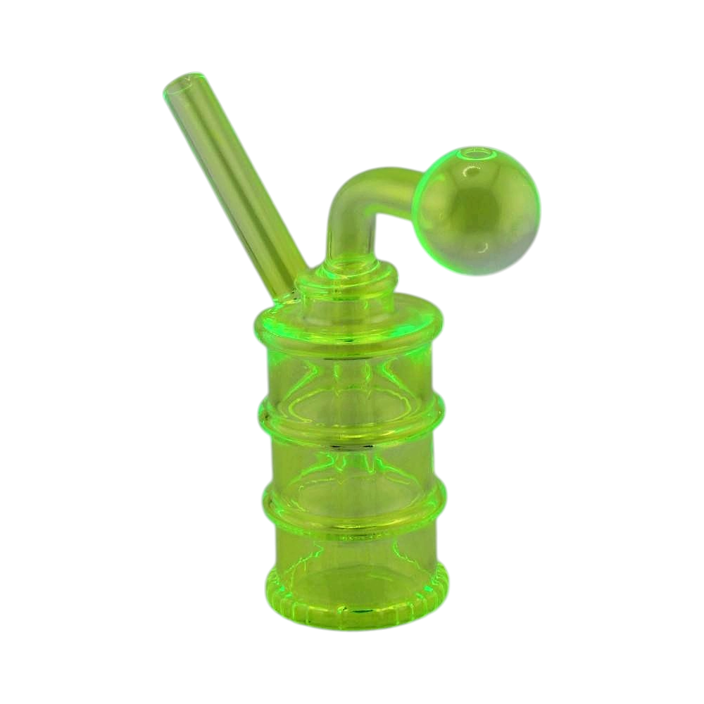 N28 Tall Thick Pyrex Glass Oil Burner Bubbler-Lime Green