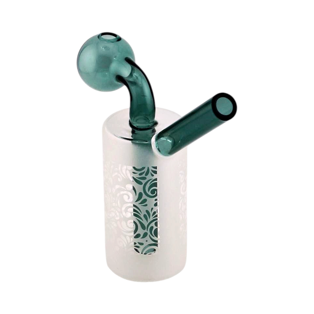 N29 Flam Thick Pyrex Glass Oil Burner Bubbler-Dark Green