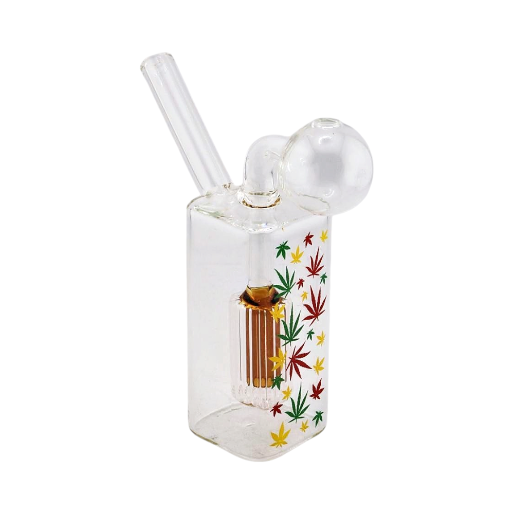 N30 Leaf Thick Pyrex Glass Oil Burner Bubbler With Perc