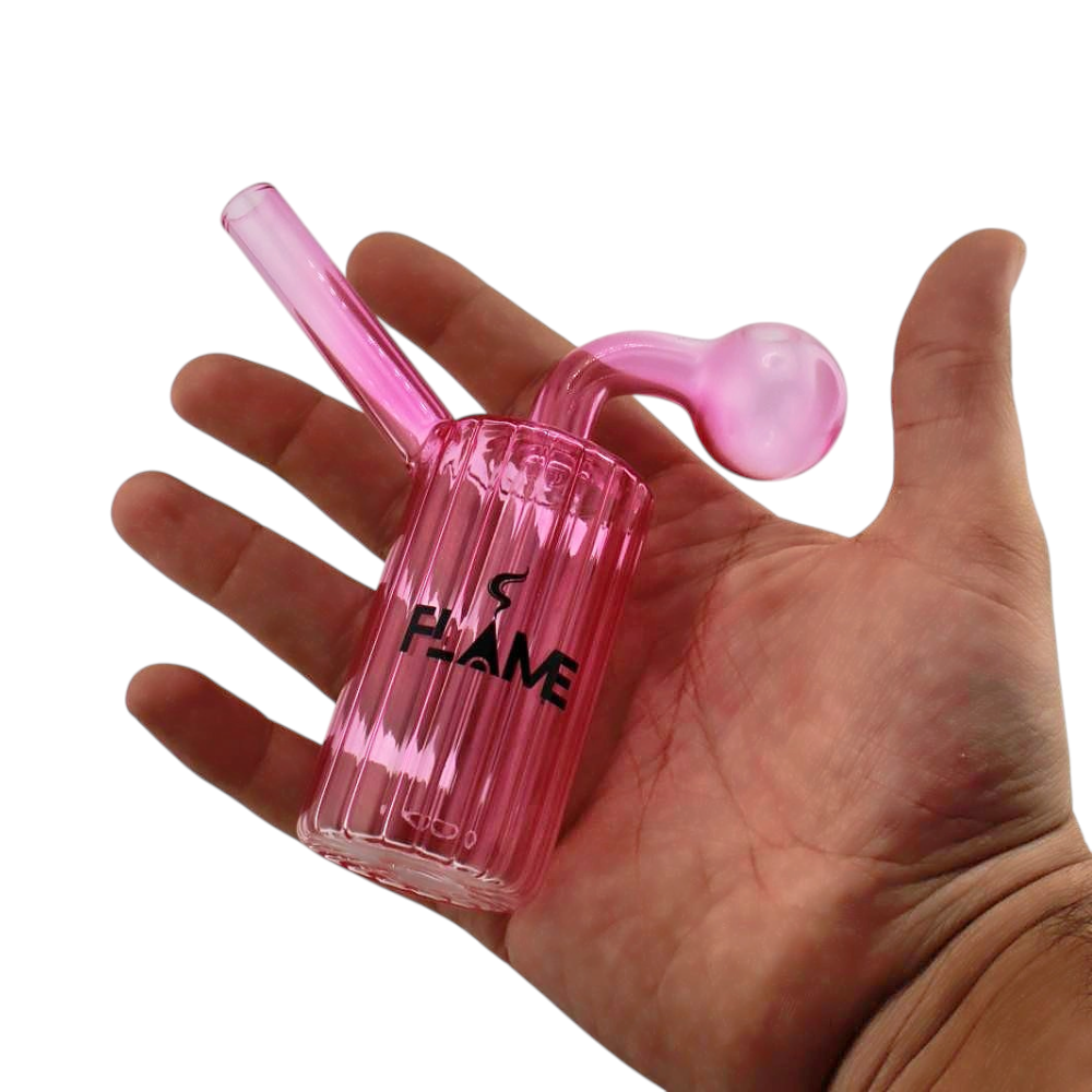 N31 Flam Thick Pyrex Glass Oil Burner Bubbler-Pink