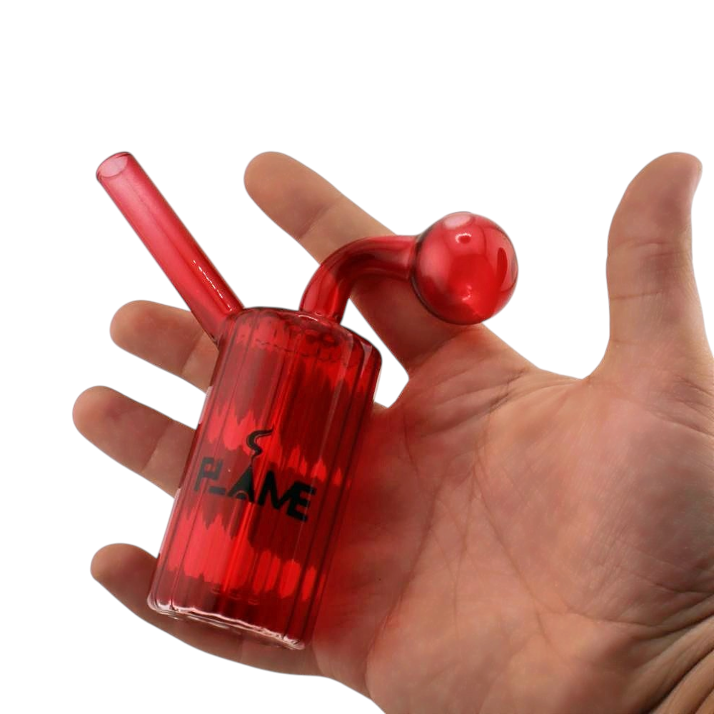 N31 Flam Thick Pyrex Glass Oil Burner Bubbler-Red