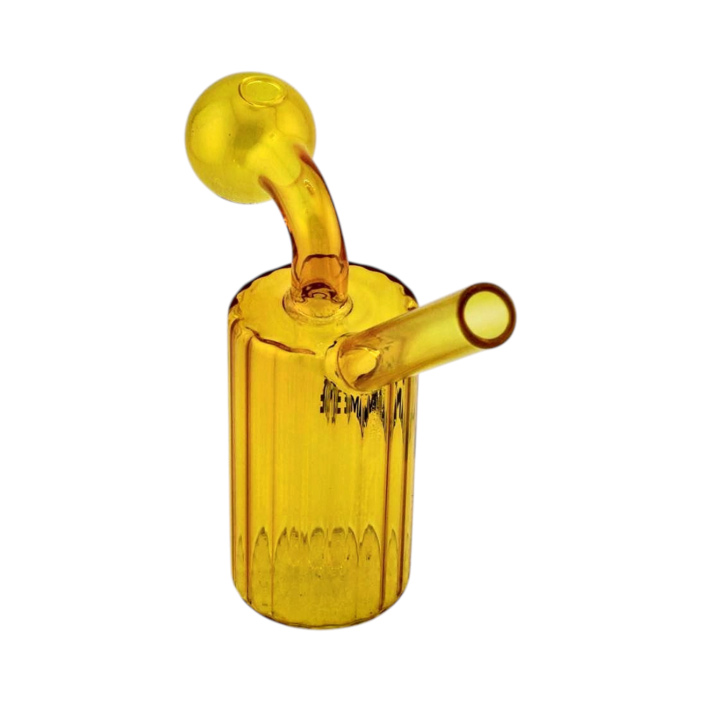 N31 Flam Thick Pyrex Glass Oil Burner Bubbler-Yellow
