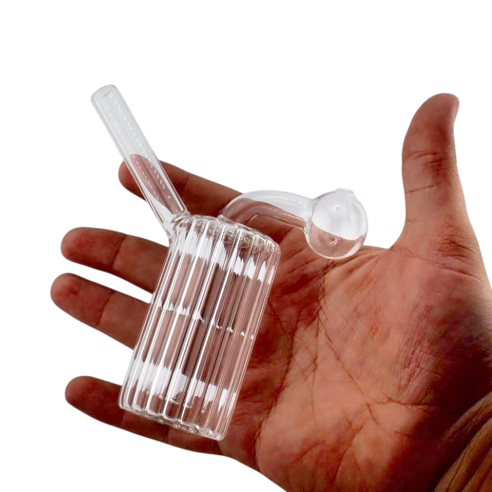 N32 Thick Pyrex Glass Oil Burner Bubbler-Clear