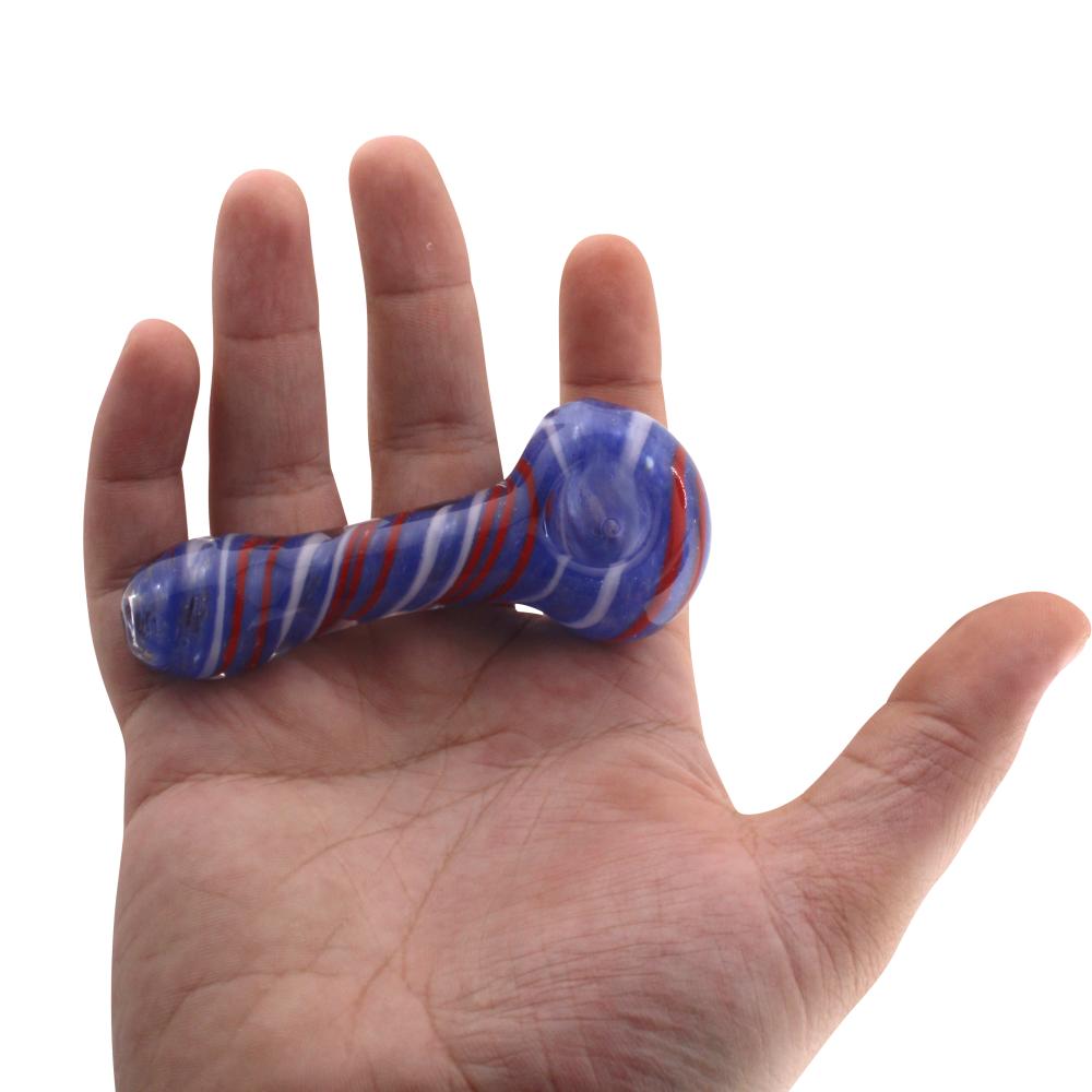 Navy Ember Glass Hand Pipe-Blue Mix