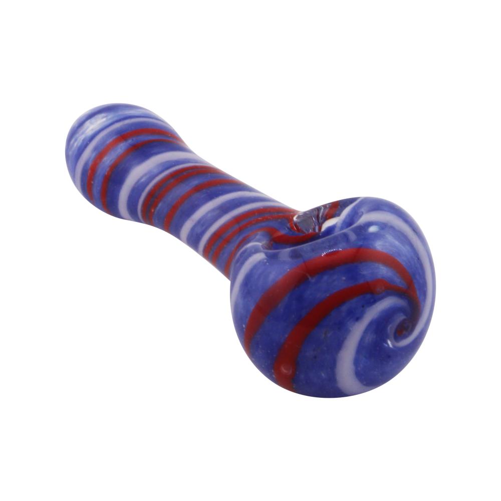 Navy Ember Glass Hand Pipe-Blue Mix